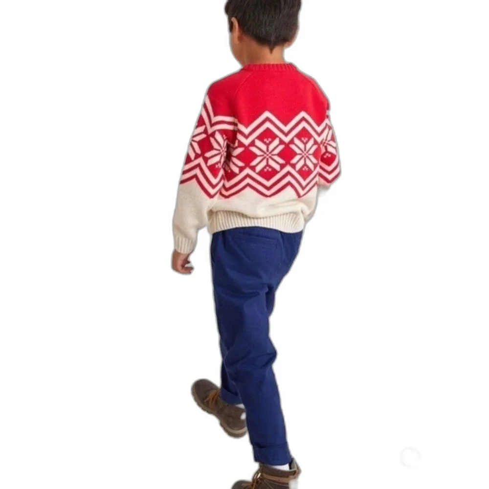 Hanna Anderson Baby Nordic Red and Cream Sweater Size 2T 2022 Collection - Picture 4 of 15